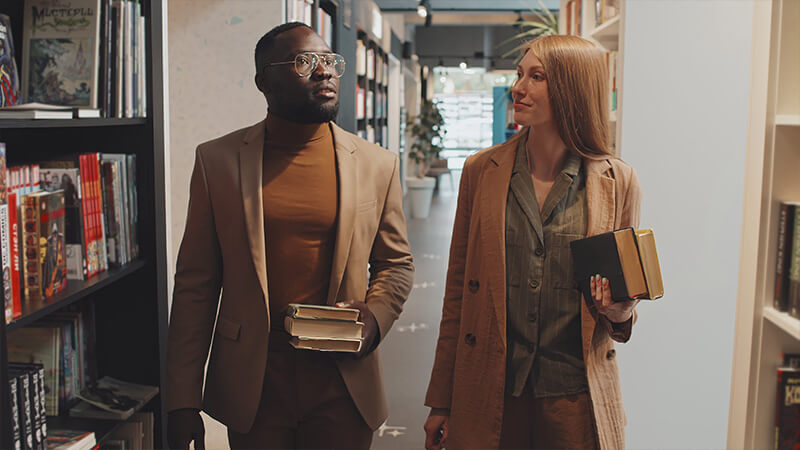 People in a Library